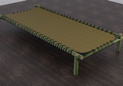 Bamboo Sleeping Cot Cgtrader