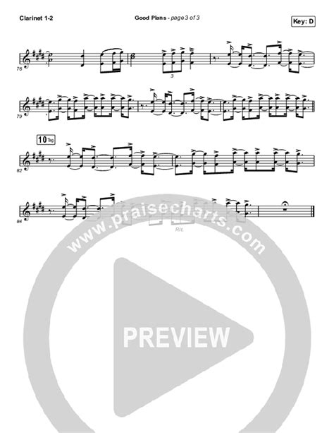 Good Plans Clarinet Sheet Music Pdf Red Rocks Worship Praisecharts