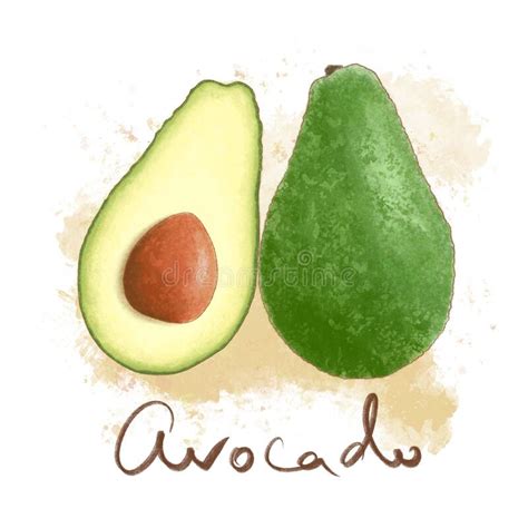 Aguacate Jugoso Y Maduro Aislado Icono Vegetal Fresco Entero Y