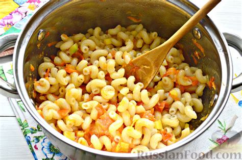 Рецепт: Фигурные макароны с овощами на RussianFood.com