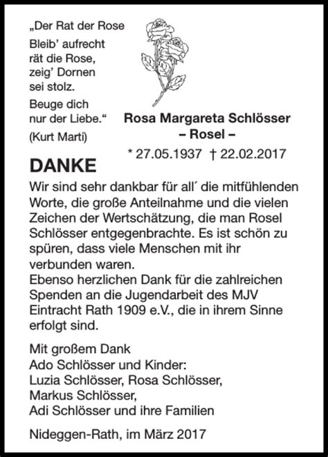 Traueranzeigen Von Rosa Margareta Schl Sser Rosel Aachen Gedenkt