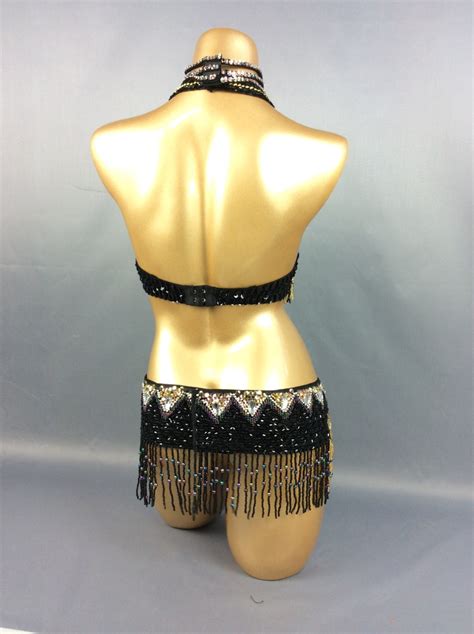 Free Shipping Hand Beaded Belly Dance Samba Costume Halloween Etsy