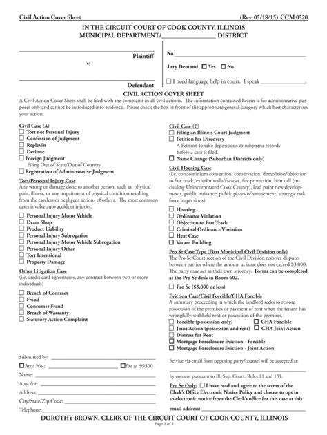 Civil Action Cover Sheet Fill Out And Sign Printable Pdf Template