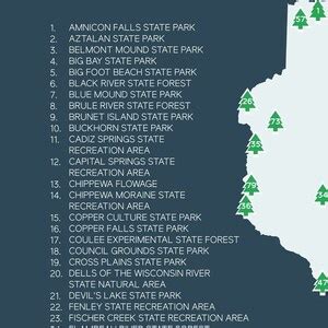 Wisconsin State Parks Map Printable 16x20, Gift for Hiker, Outdoor Art ...