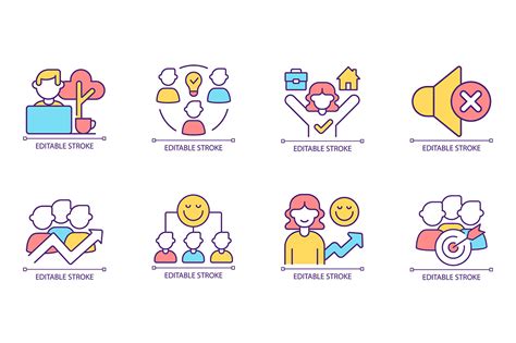 Employee Productivity Rgb Color Icon Set Graphic By Bsd Studio