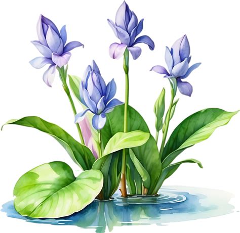 AI Generated Watercolor Painting Of A Water Hyacinth Flower 42369724 PNG