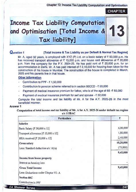 Chapter 13: Income Tax Liability Computation & Optimization - Total