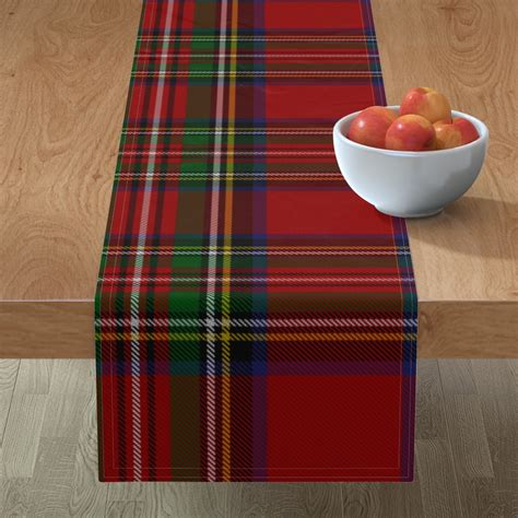 Royal Stewart Tartan Clan Plaid Table Runner Spoonflower