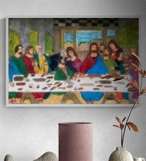 Buy The Last Supper Handmade Oil On Canvas Painting Online - People and Places Paintings - Hand ...