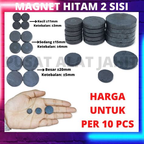 Jual Magnet Hitam Bulat Polos 2 Sisi Bulak Balik Per 10 Pcs Shopee