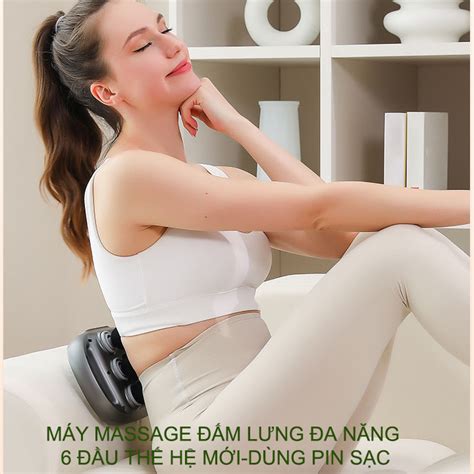 Máy Massage đấm Lưng đa Năng Cao Tần Thế Hệ Mới Loại 6 đầu Và Dùng Pin