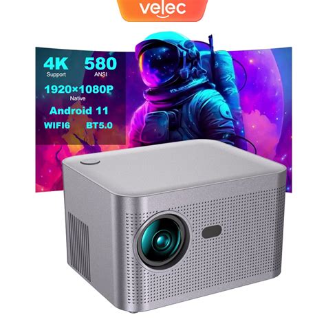 Smart Projector HY350 4K 580ANSI Wifi6 0 BT5 0 1080P Android 11