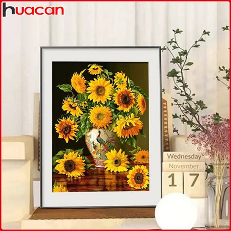 HUACAN Pintura De Diamante 5D DIY Girasol Bordado De Diamantes De