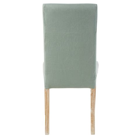 Housse de chaise en lin lavé vert jade compatible chaise MARGAUX