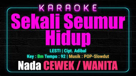 Karaoke Sekali Seumur Hidup Nada Wanita Cewek Lesti Cipt Adibal