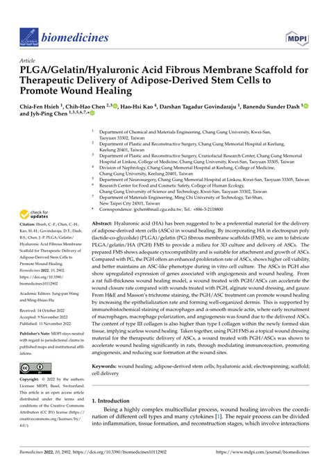 Pdf Plga Gelatin Hyaluronic Acid Fibrous Membrane Scaffold For