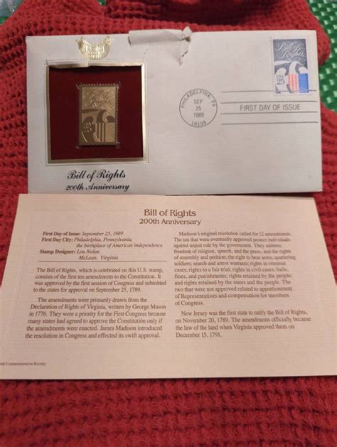 Bill Of Rights Th Anniversary Stamp Etsy