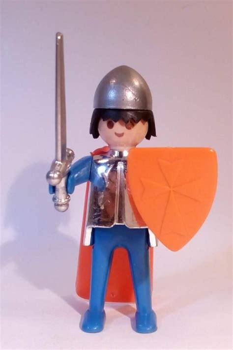 PLAYMOBIL Chevalier Bleu Tournoi Moyen Age Vintage Vieux Jouets