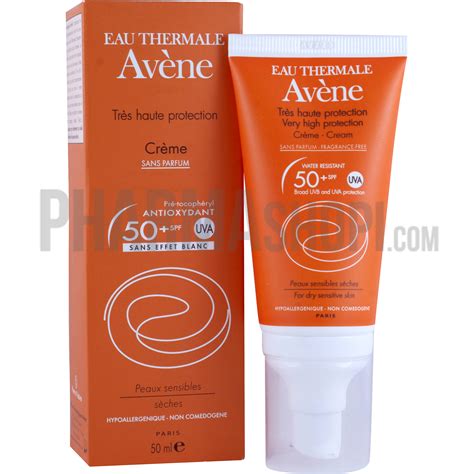 Crème solaire sans parfum très haute protection spf 50 Avène tube de