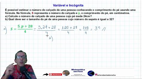 6ª Série EJA Matemática A ideia de variável e incógnita YouTube