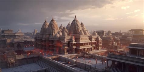 Premium Photo | A beautiful cinematic shot of Ram Mandir in Ayodhya