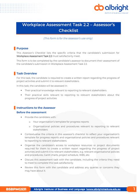 SOLUTION Bsbpmg531 Task 2 2 Assessor S Checklist Studypool