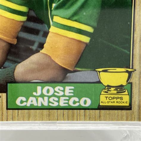 1987 Topps Baseball Card 620 Jose Canseco ALL STAR ROOKIE Multi