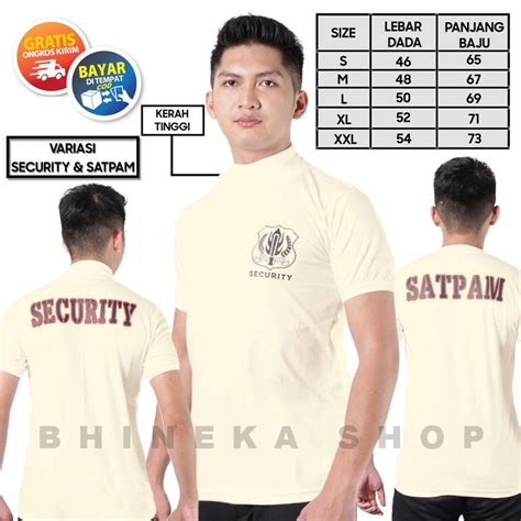 Jual Kaos Satpam Terbaru Warna Krem Kaos Security Terbaru Kaos