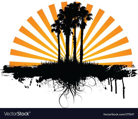 Grunge Palm Trees Royalty Free Vector Image VectorStock