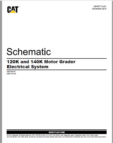 En Cat 120k2 And 140k2 Motor Grader Electrical System Schematic Manual Pdf Download