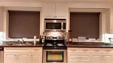 Roller Shades Provide Complete Privacy In This Kitchen Custom Window