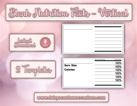 Nutrition Facts Template Horizontal Design Your Own Nutrition Facts