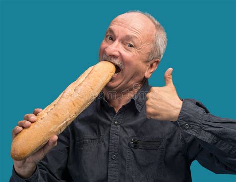 112 Happy Senior Man Fresh Baguette Stock Photos Free And Royalty Free