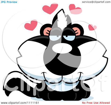 Clipart Cute Amorous Baby Skunk Royalty Free Vector Illustration By