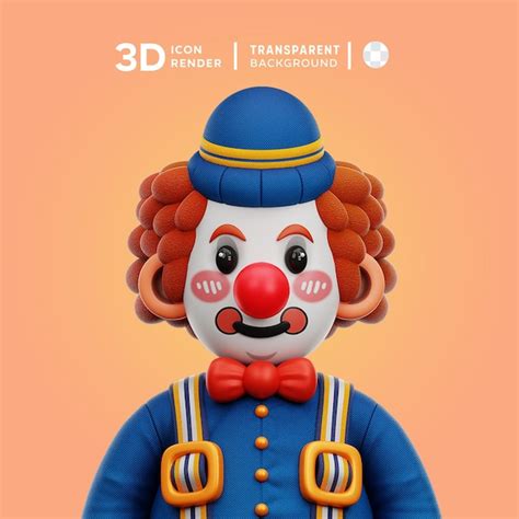 Premium Psd Clown 3d Illustration Rendering