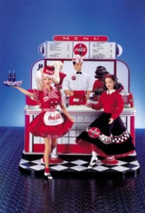 Coca Cola Barbie Soda Fountain Barbie Jerk Ken Car Hop Waitress Hot