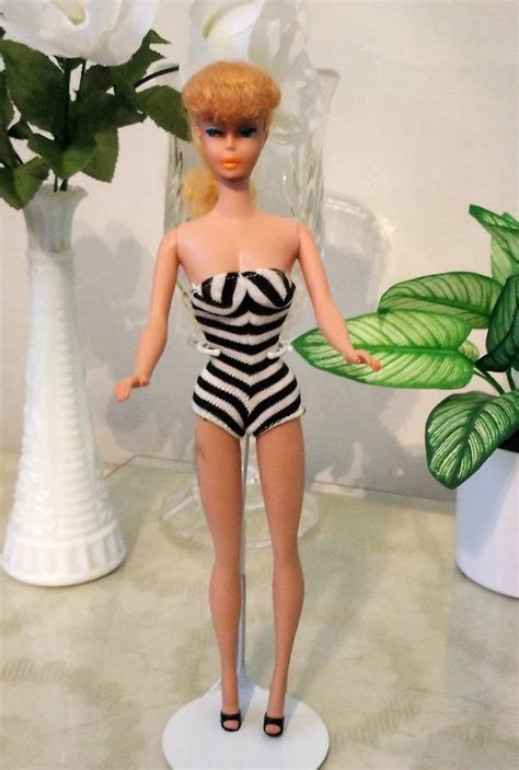 Vintage S Blonde Ponytail Barbie In Original Swimsuit Nice Etsy