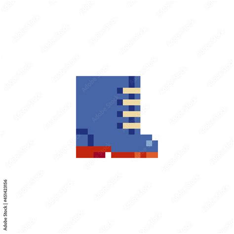 Shoes Boot Pixel Art Icon Design For Stickers Shoe Store Logo Mobile App Game Assets 8 Bit