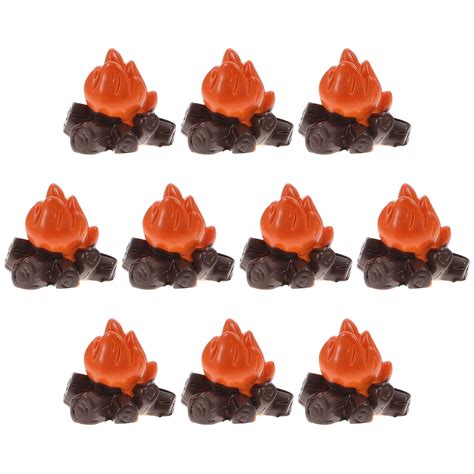 10pcs Miniature Bonfire Models Resin Campfire Ornaments Micro Scene