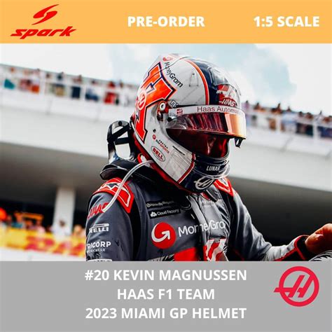 Kevin Magnussen Haas F Team Miami Gp Helmet Scale