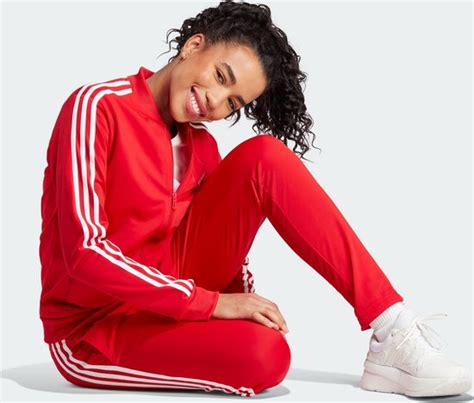 Adidas Sportswear Essentials 3 Stripes Trainingspak Dames Rood Xl