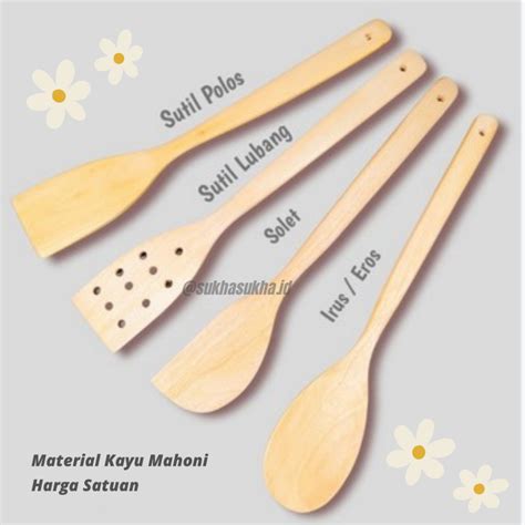 Jual Spatula Sutil Polos Sutil Lubang Irus Solet Kayu Mahoni