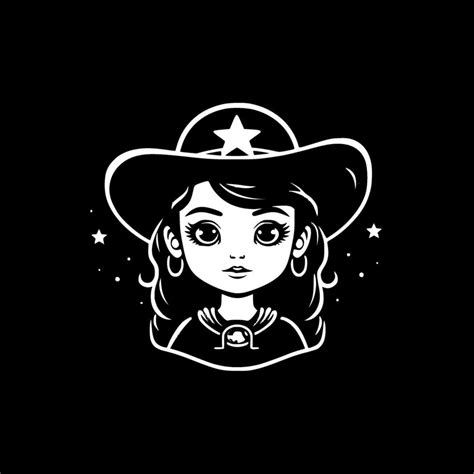 Cowgirl Black And White Isolated Icon Vector Illustration 27227679