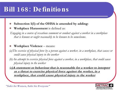 Bill 168 Violence In The Workplace