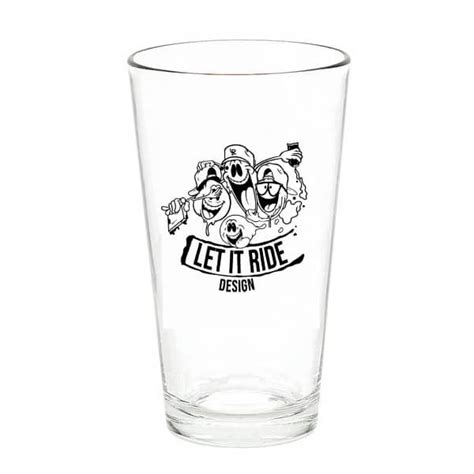 Custom Pint Glasses—one Color Special Let It Ride Design