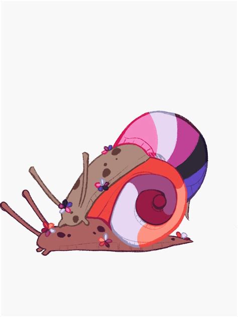 Pride Lesbian Genderfluid Flag Snail Couple Sticker For Sale By
