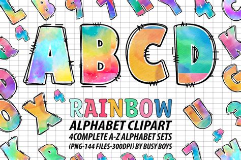 Rainbow Watercolor Alphabet Letters Graphic by CRAFTify · Creative Fabrica