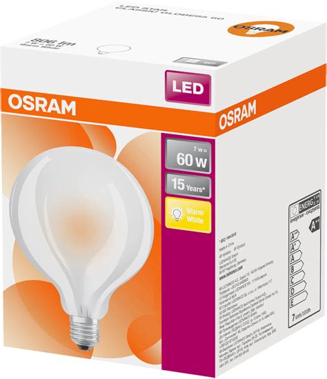 Osram Led Star Classic Globe Cl W W E K Warm White Au