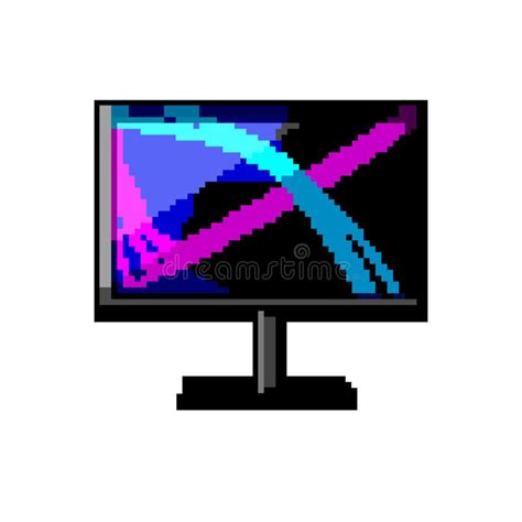 Office Monitor Pc Game Pixel Art Vector Illustration Stock Illustration Illustration Of