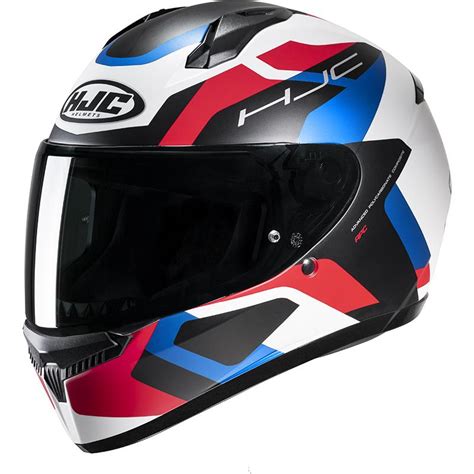 Casque C Tins Mc Sf Hjc Noir Blanc Rouge Bleu Maxxess Fr Casque